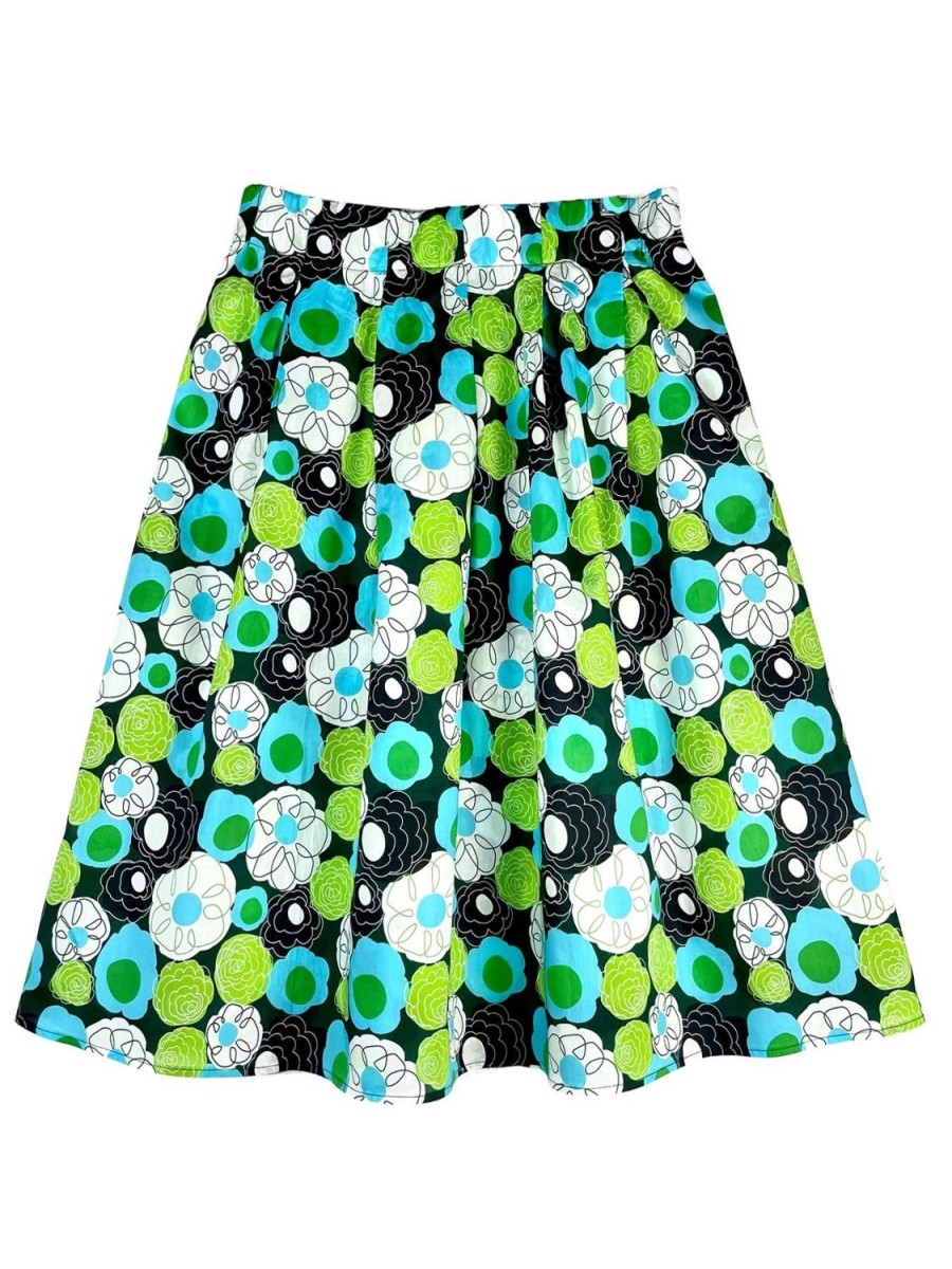 New Lesley Evers Dixie Skirt Flower Charm Green