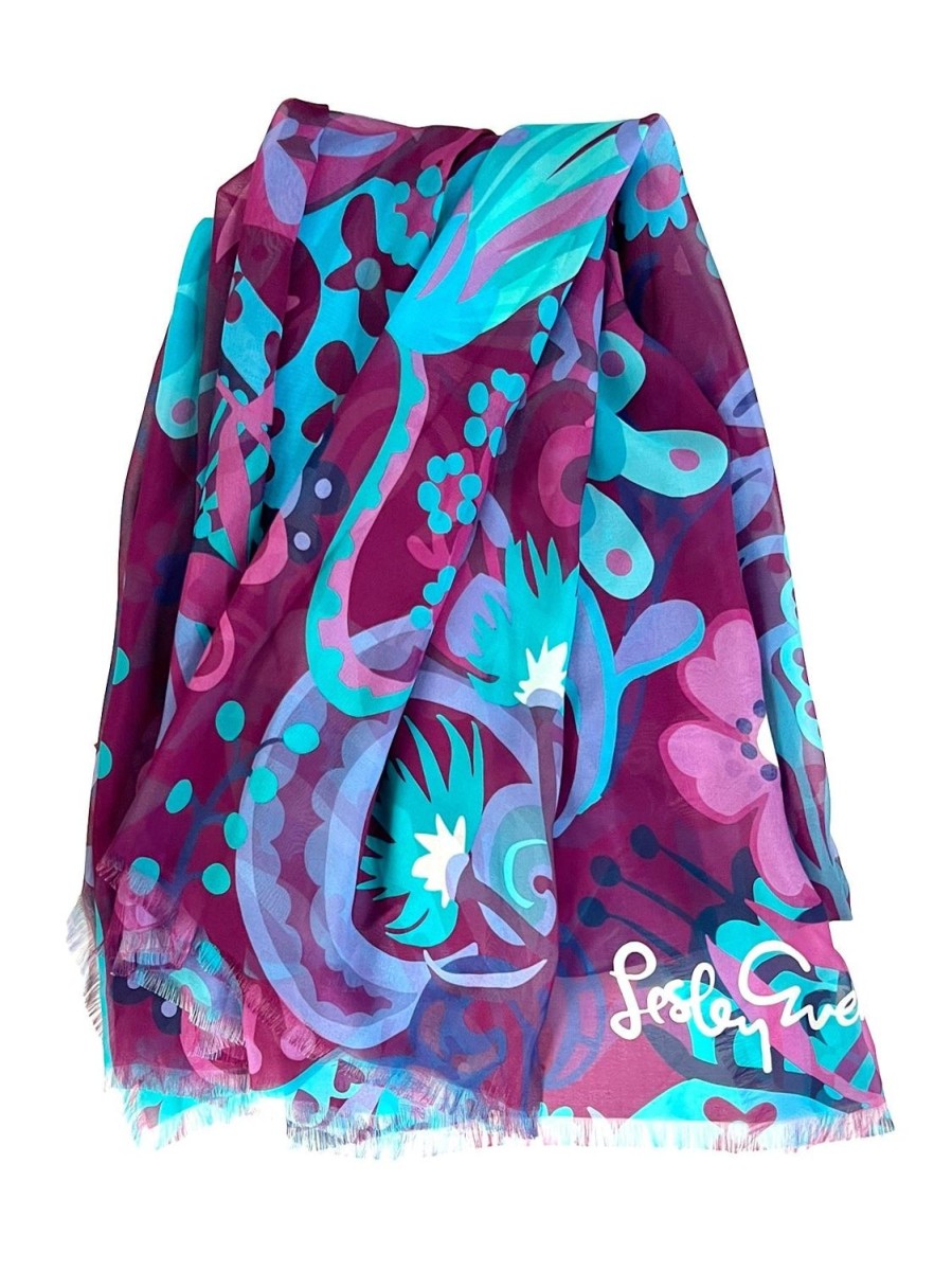 Wholesale Lesley Evers Esme Silk Scarf Bonanza Magenta