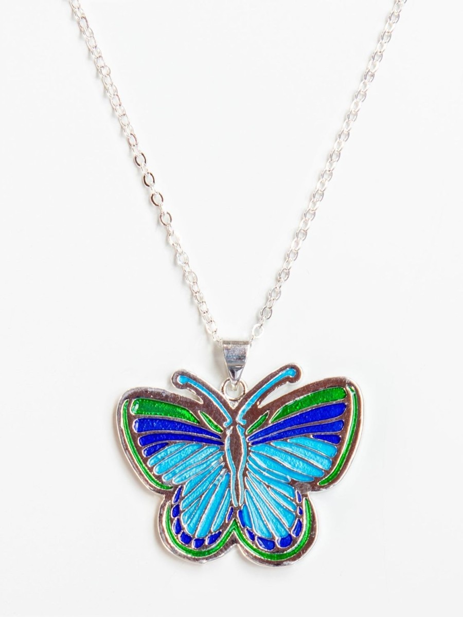 Wholesale Lesley Evers Blue Butterfly Necklace