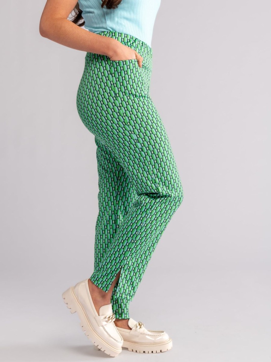 Hot Lesley Evers Imogen Pant Blue And Green Jacquard