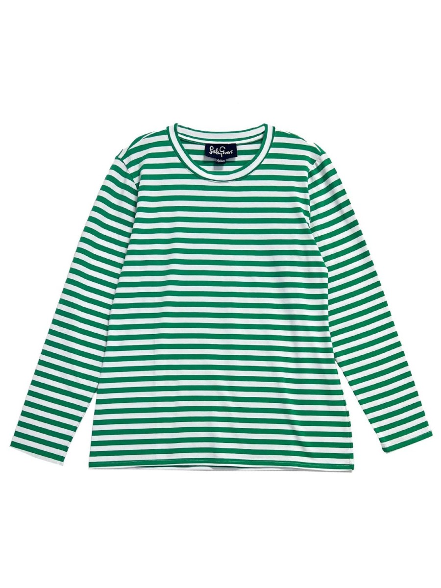 Online Lesley Evers Jeanette Tee Green & White Stripe