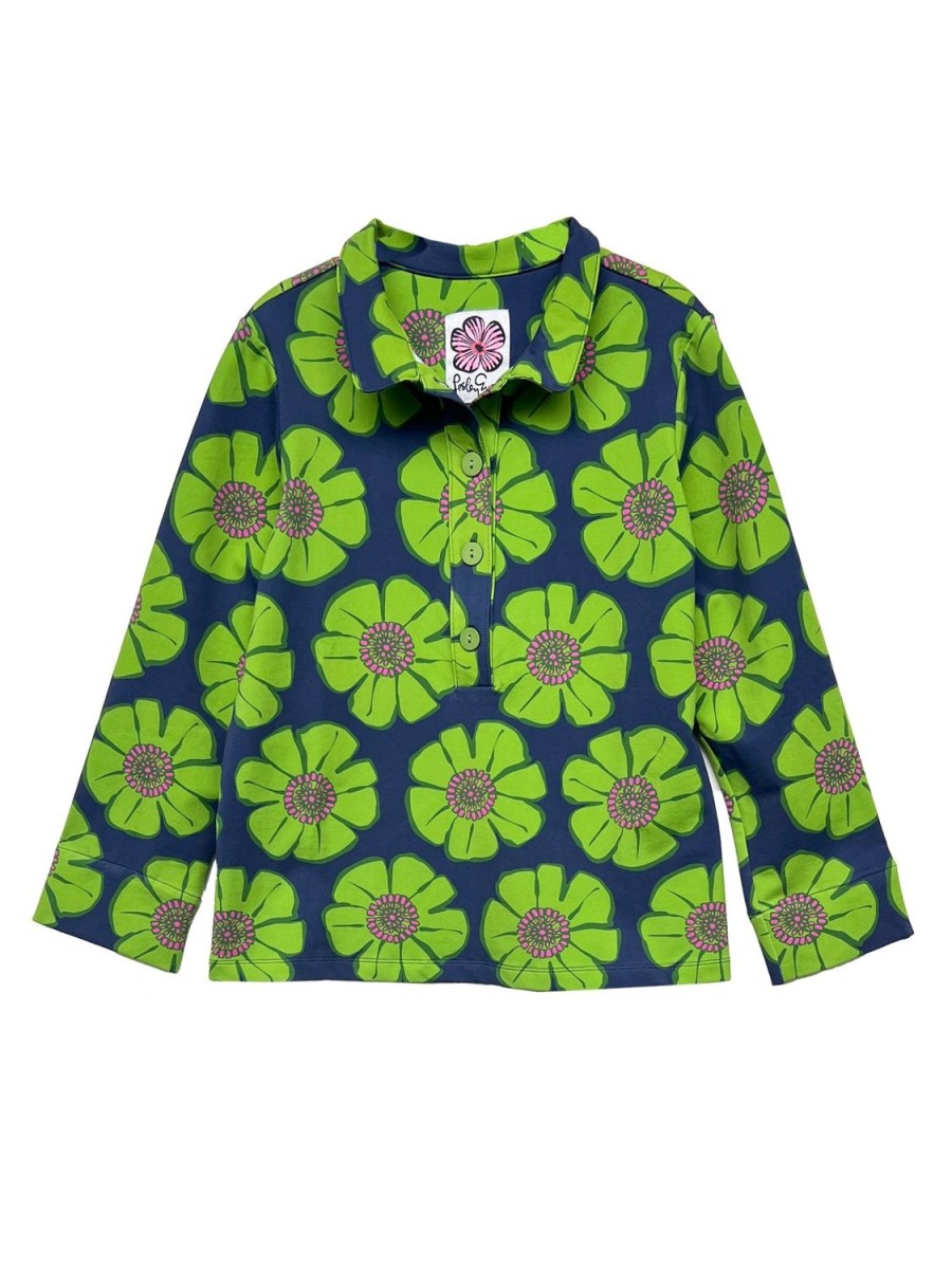 Hot Lesley Evers Lisa Top Blooms Green And Navy