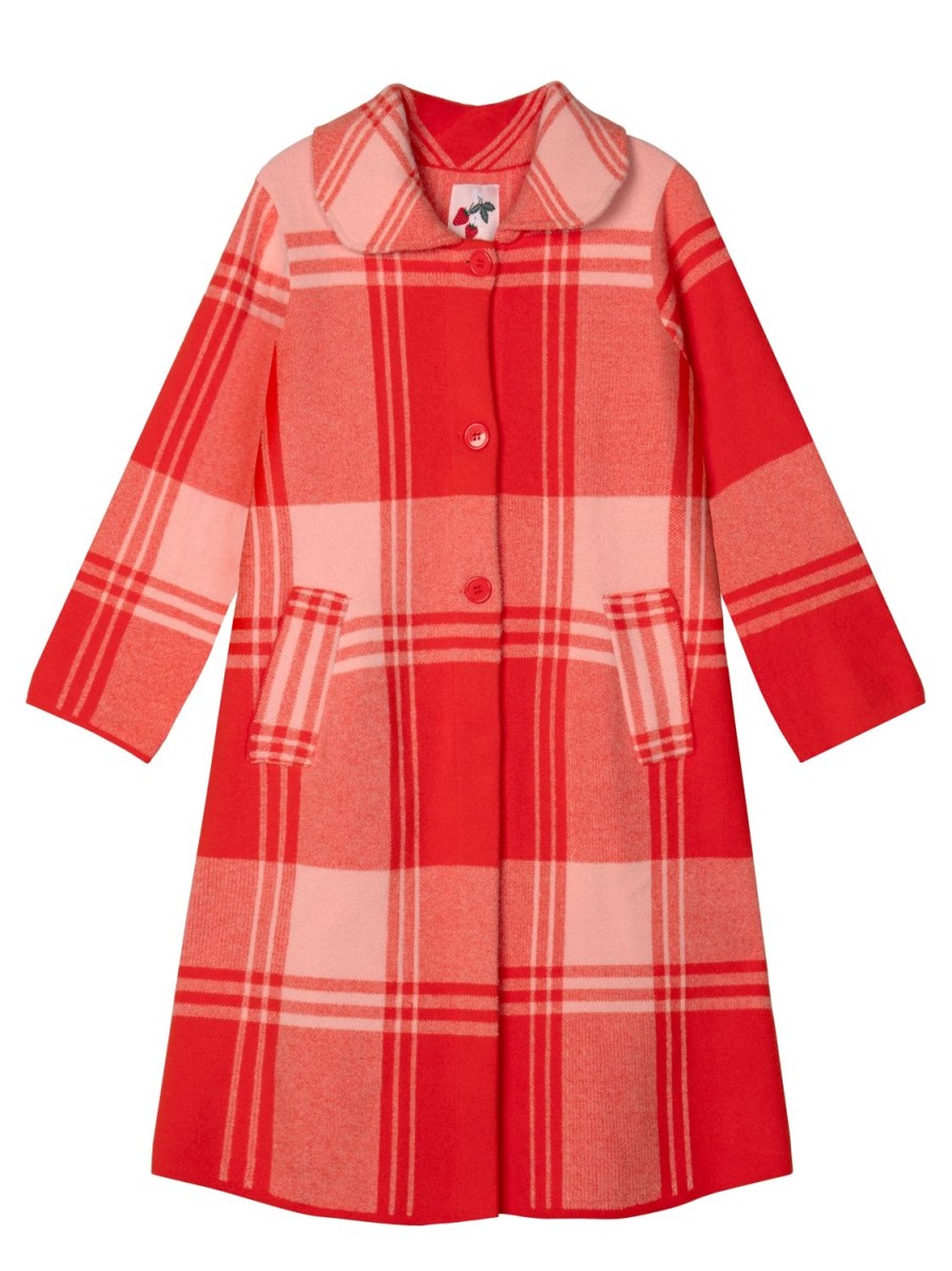 Wholesale Lesley Evers Natalie Coat Strawberry Pink Plaid