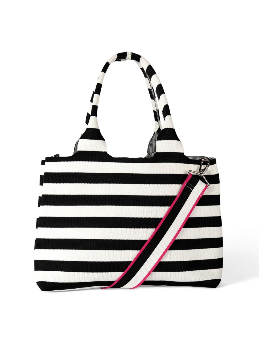 Wholesale Lesley Evers Marisol Tote Black And White Stripe