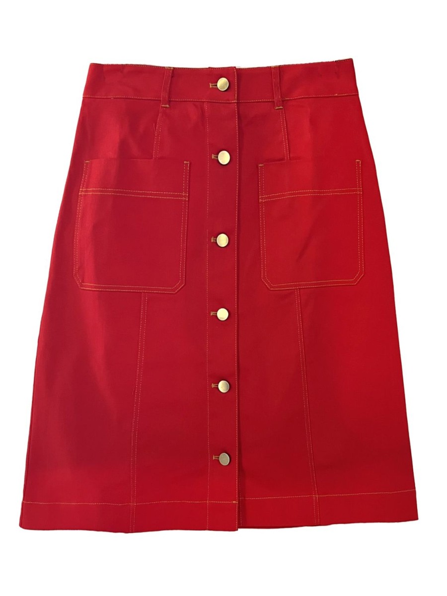 Best Lesley Evers Alison Skirt Red Denim