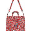 New Lesley Evers Ivy Tote Black/Red Nostalgia Flower