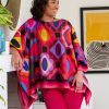 Clearance Lesley Evers Celeste Silk Top Gems Garnet