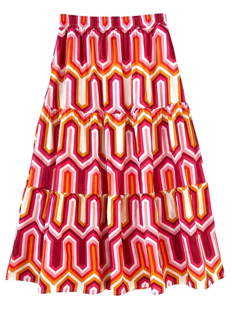 New Lesley Evers Claudia Maxi Skirt Corinth Pink