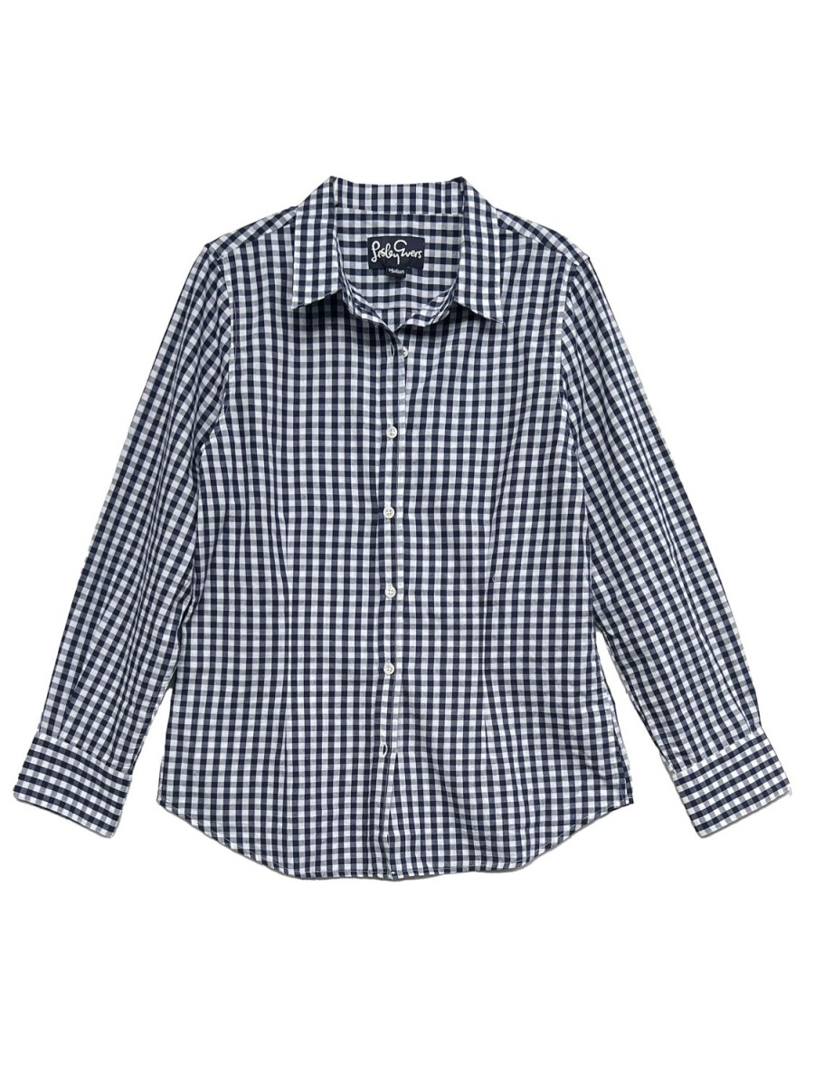 Best Lesley Evers Kathryn Blouse Navy Gingham