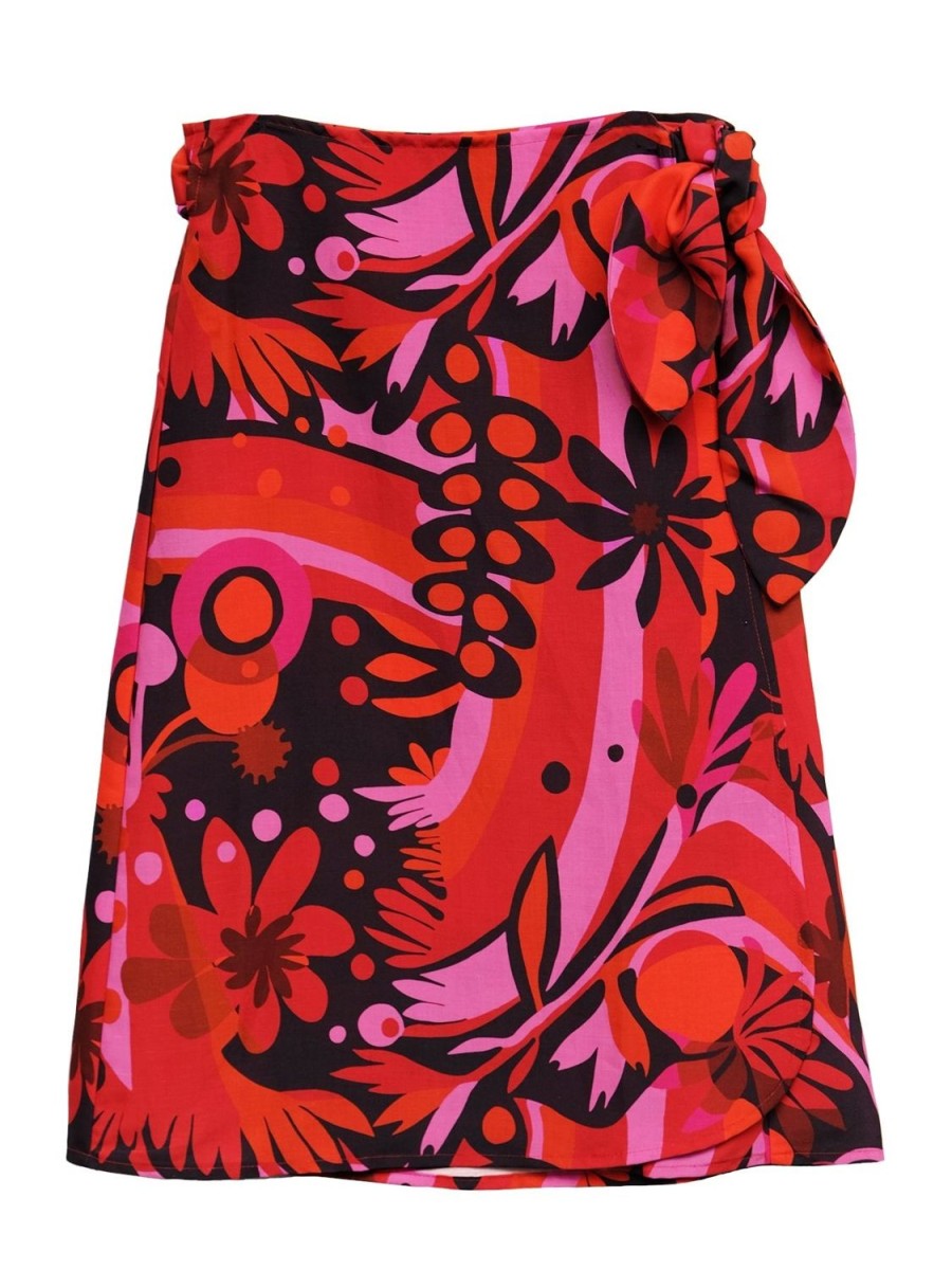 Wholesale Lesley Evers Lola Wrap Skirt Kalamazoo Red