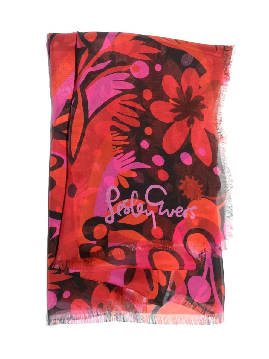 New Lesley Evers Esme Silk Scarf Kalamazoo Red