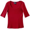 New Lesley Evers Mallory Rib Tee Red