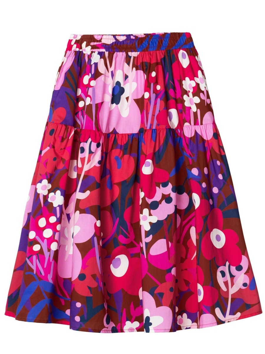 Clearance Lesley Evers Calista Skirt Garden Oasis Pink