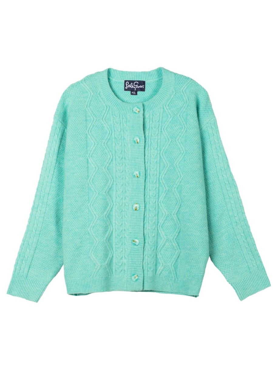 New Lesley Evers Emma Cardigan Aqua