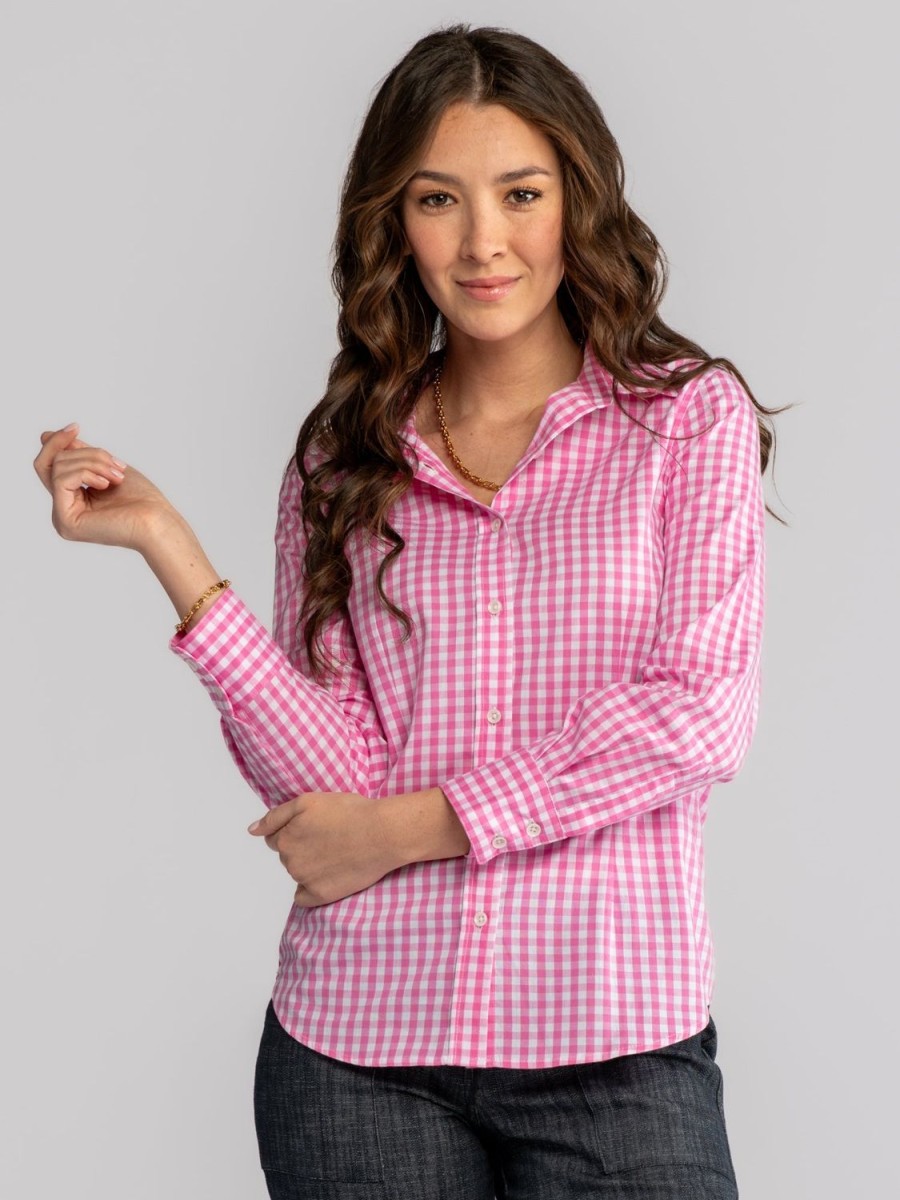 Online Lesley Evers Kathryn Blouse Pink Gingham