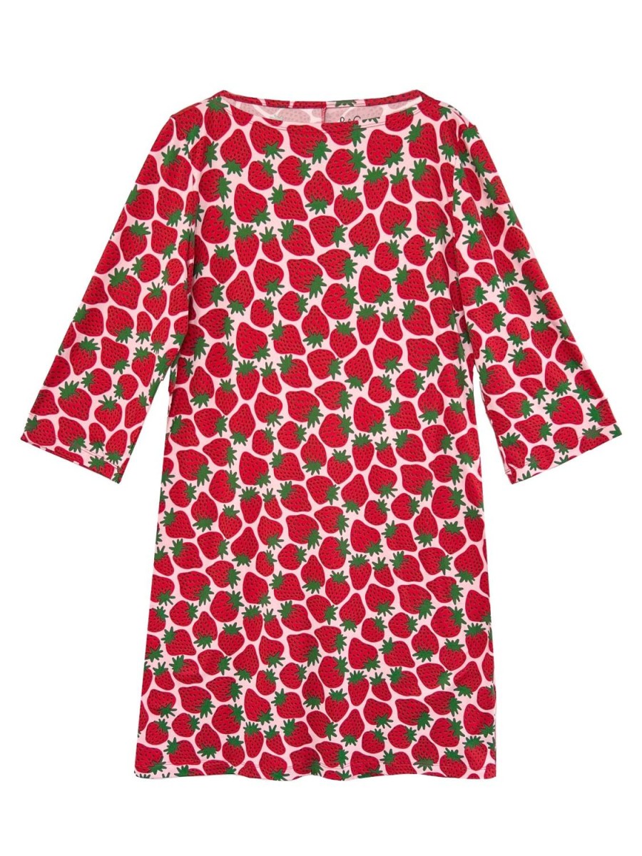 New Lesley Evers Mindy Dress Strawberries Pink