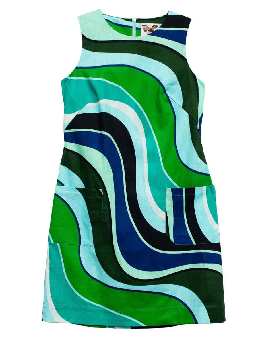 Clearance Lesley Evers Molly Dress Green Wave