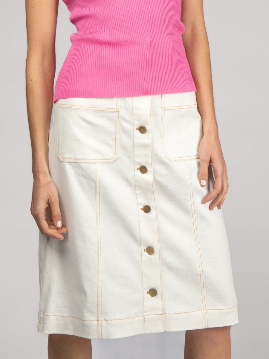 Online Lesley Evers Alison Skirt White Denim