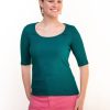 New Lesley Evers Mallory Rib Tee Teal