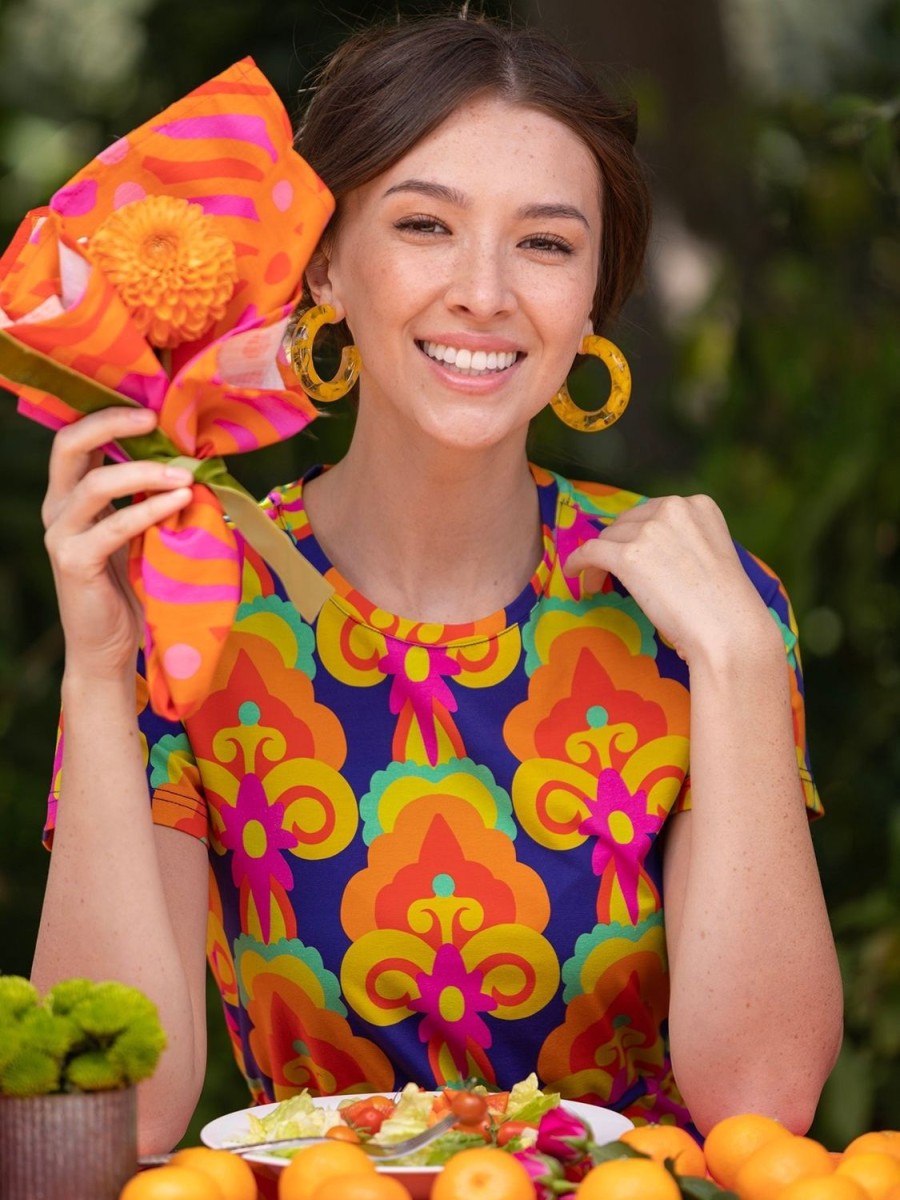 New Lesley Evers Napkins Set Of 4 Chicka Boom Orange