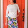 New Lesley Evers Freya Skirt Meadow Flower Teal