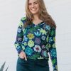 Best Lesley Evers Justine Tee Dazzle Flower Navy