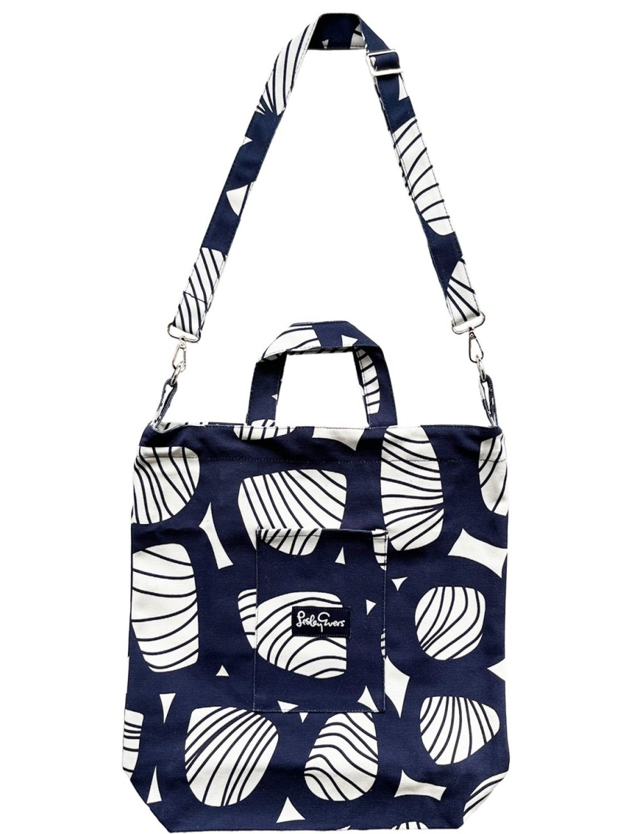 Clearance Lesley Evers Ivy Tote Navy Woodpile