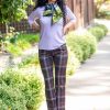 Best Lesley Evers Sarah Pant Brown Plaid Knit