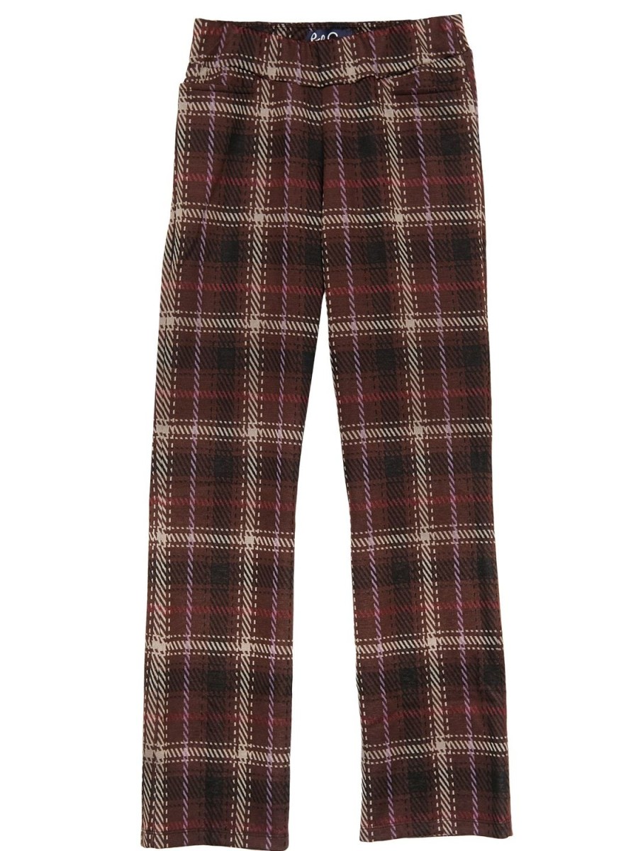 Best Lesley Evers Sarah Pant Brown Plaid Knit