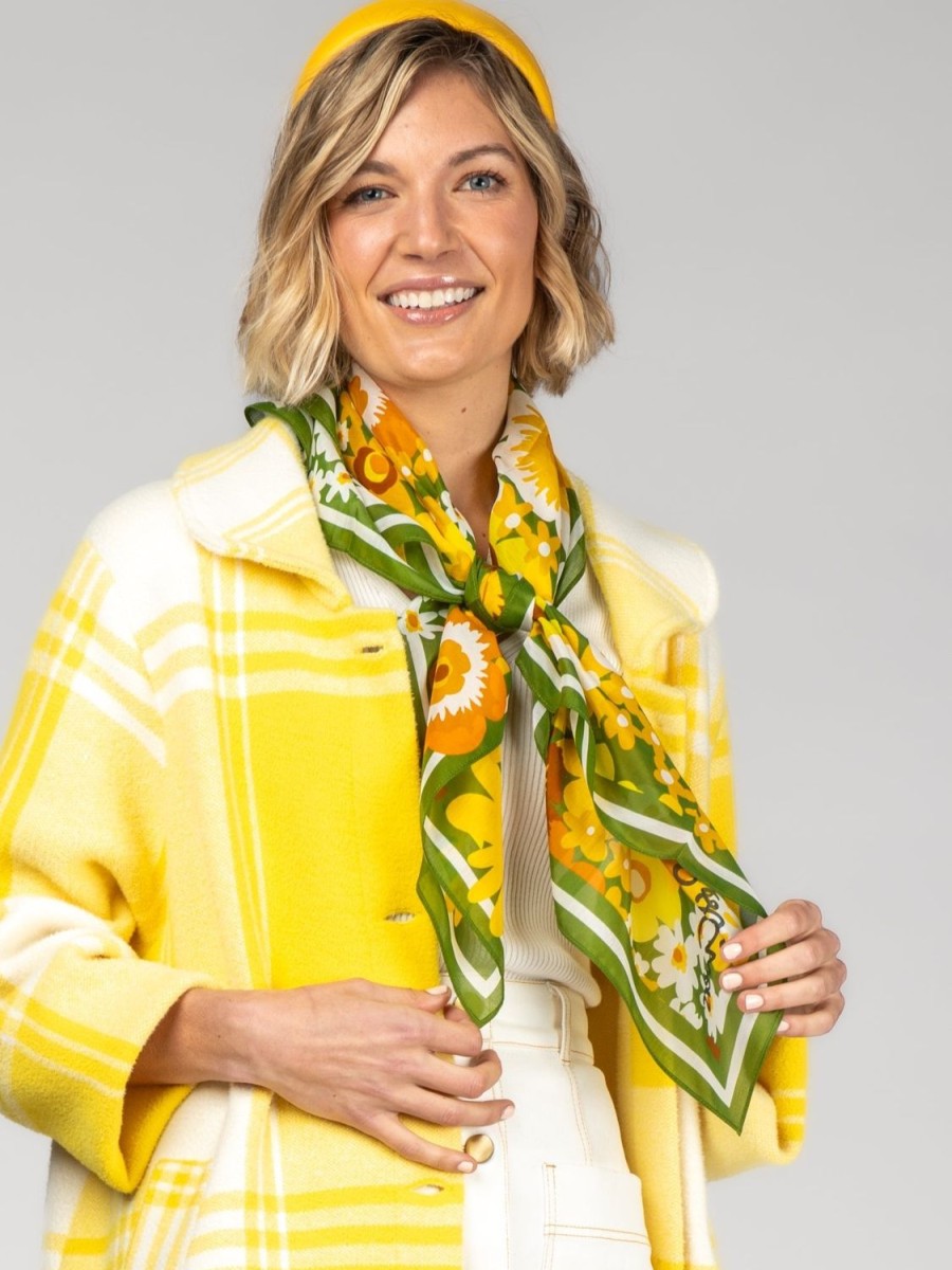 New Lesley Evers Thea Scarf Flower Power Yellow