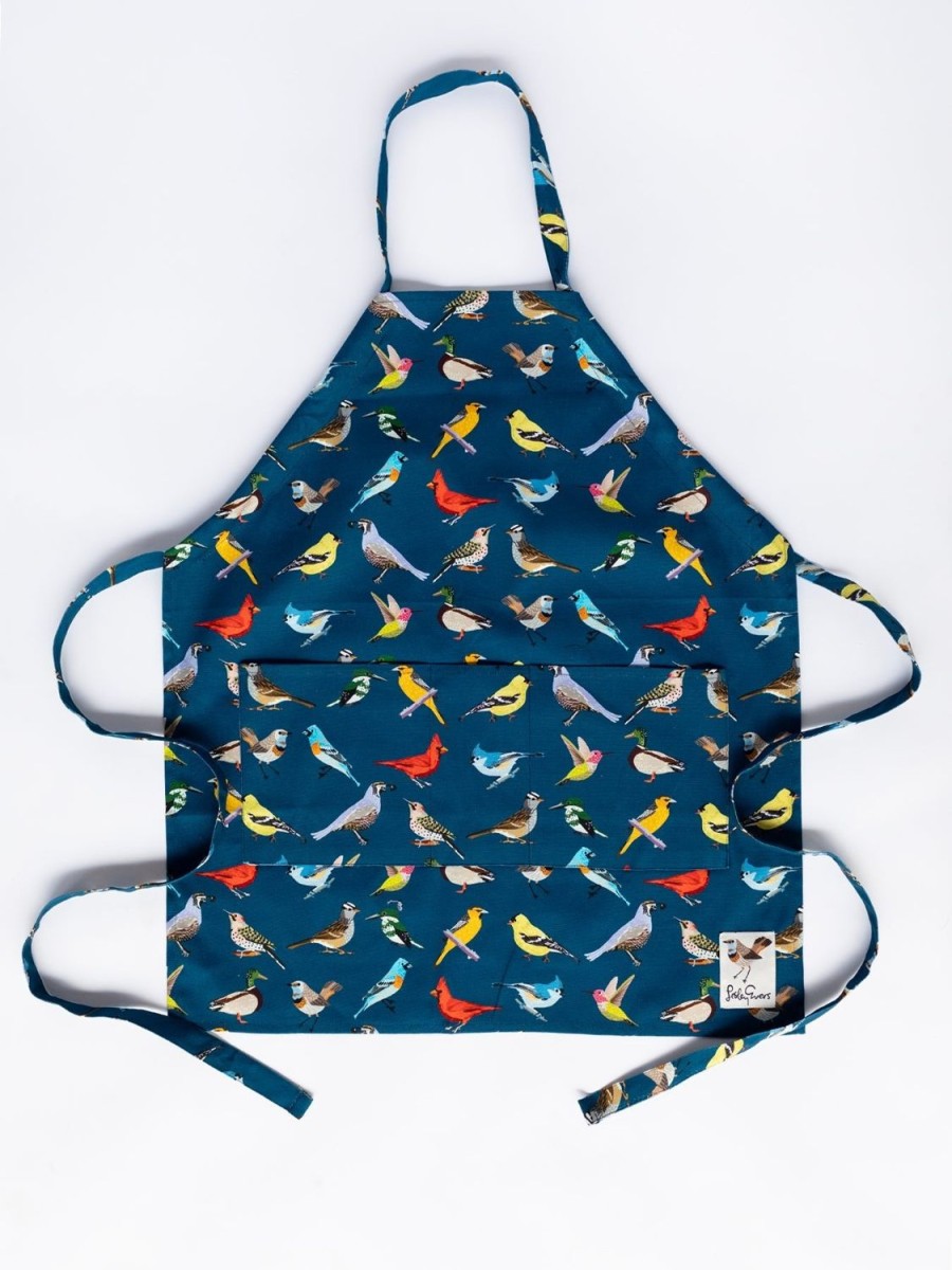 Wholesale Lesley Evers Rennie Apron Birds Navy