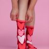 Clearance Lesley Evers Socks Hearts Pink