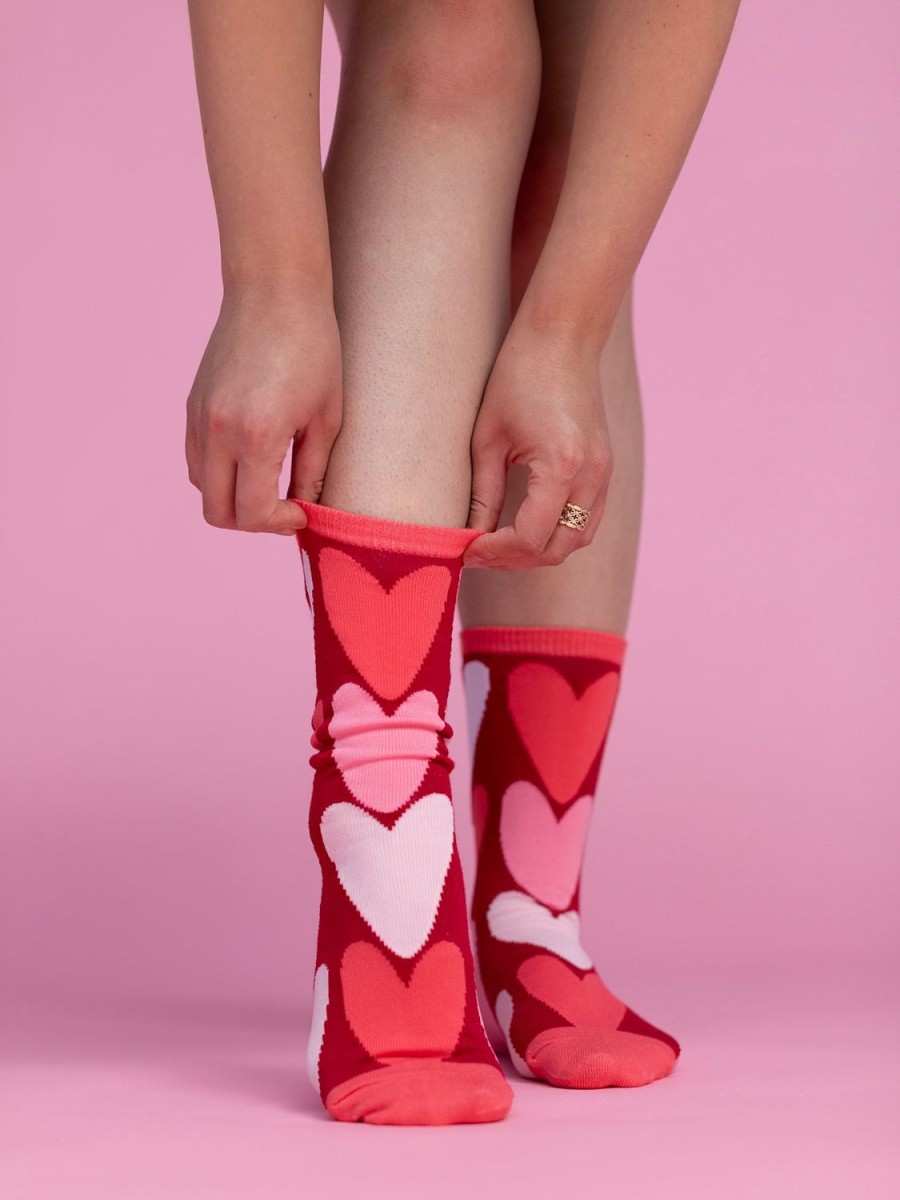 Clearance Lesley Evers Socks Hearts Pink