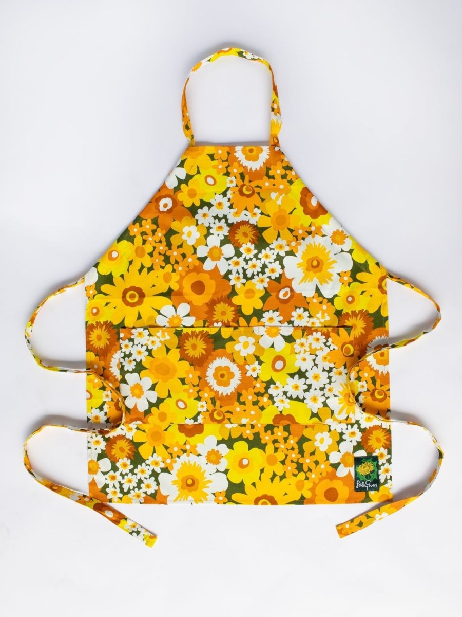 Hot Lesley Evers Rennie Apron Flower Power Yellow