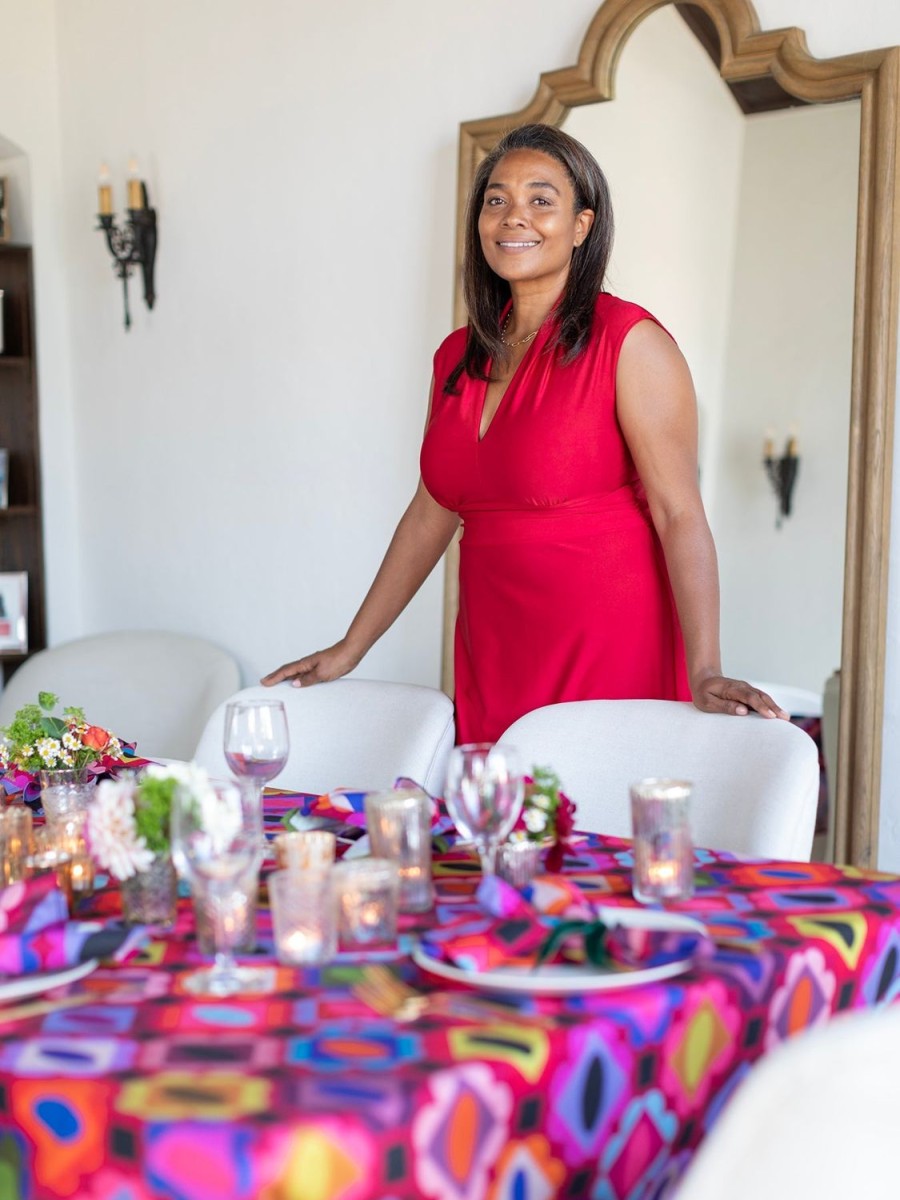 Online Lesley Evers Tablecloth Gems Garnet