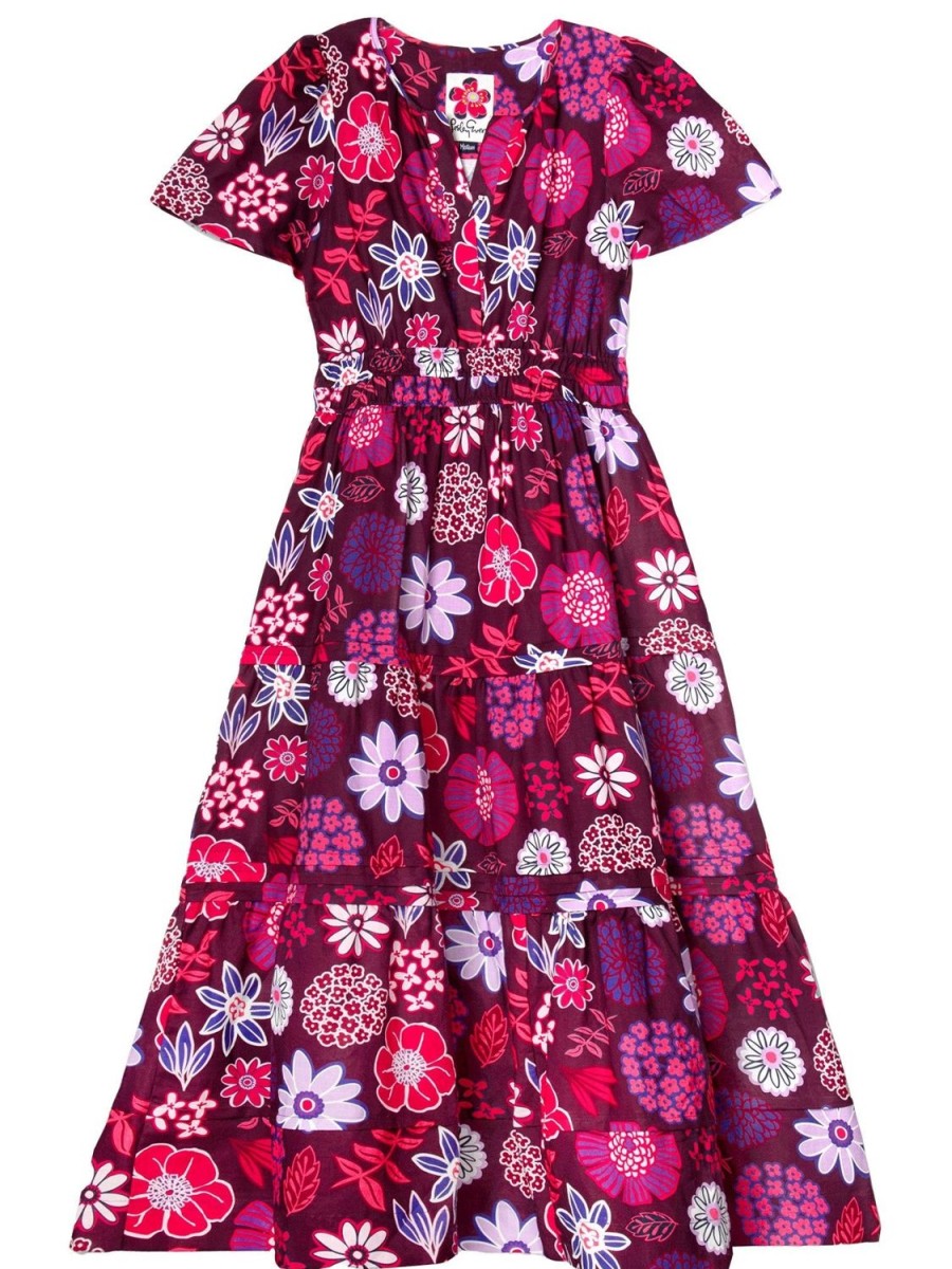 New Lesley Evers Genevieve Dress Dazzle Flower Magenta