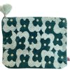 Wholesale Lesley Evers Teal Geo Flower Large Pouch