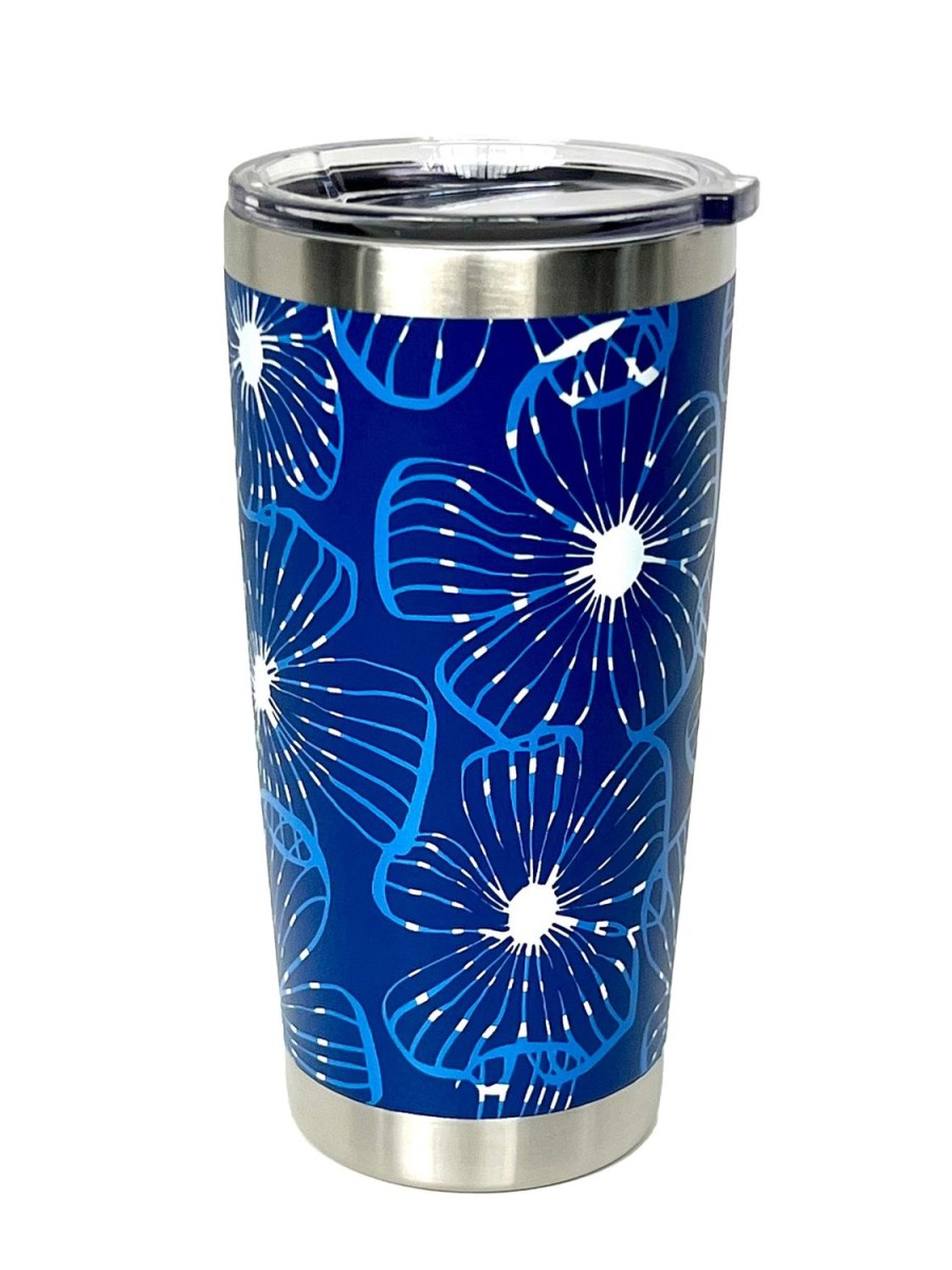 New Lesley Evers Primrose Blue 20Oz Travel Tumbler