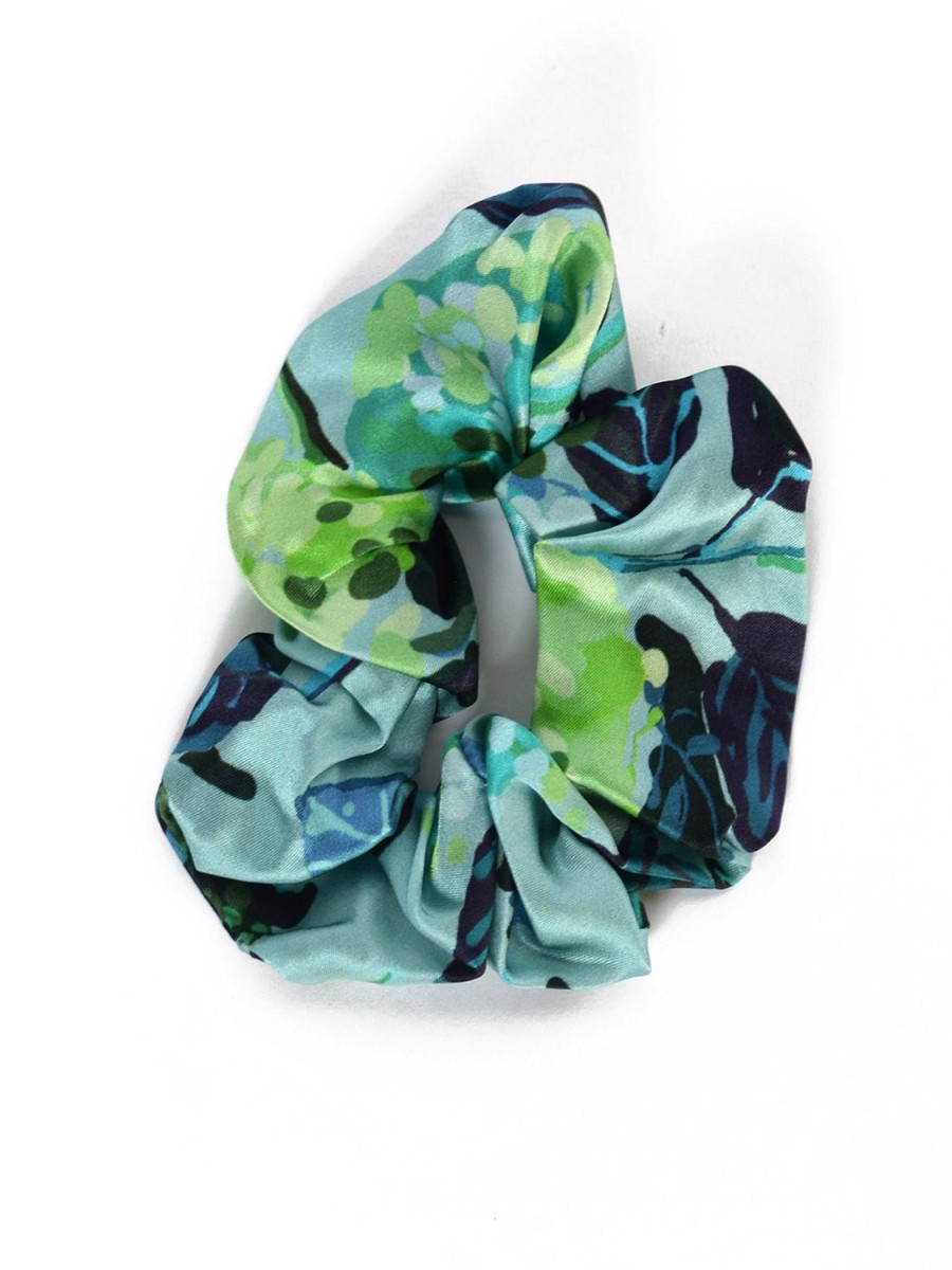 New Lesley Evers Skye Silk Scrunchie Hydrangea Blue