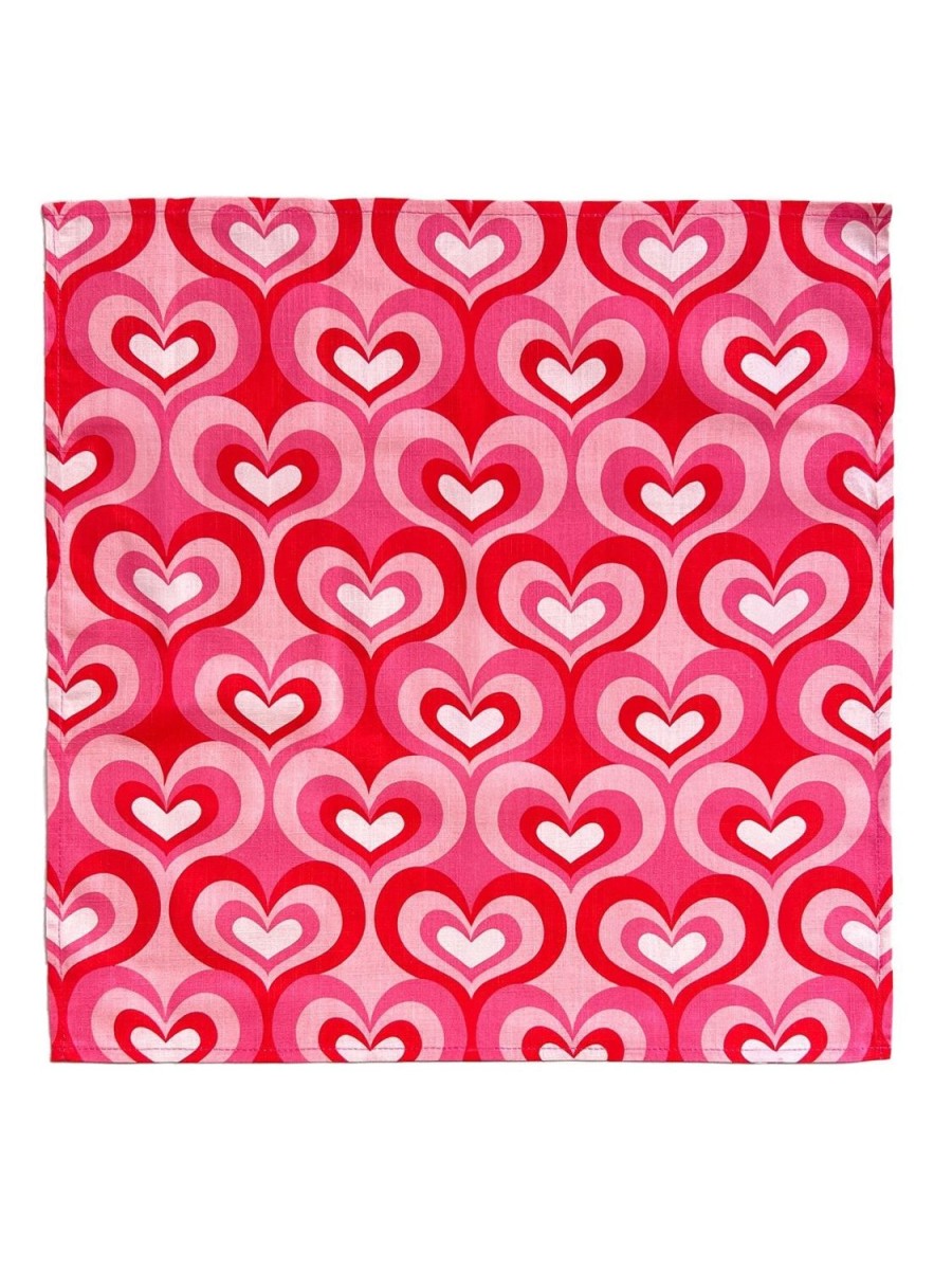 New Lesley Evers Napkins Set Of 4 Mod Hearts