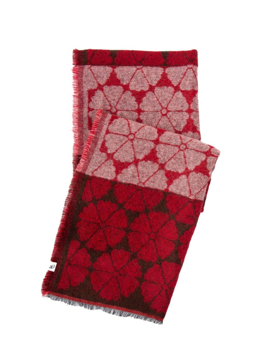 Best Lesley Evers Shannon Scarf Morning Glory Red And Burgundy