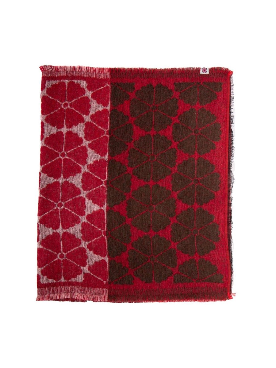 Best Lesley Evers Shannon Scarf Morning Glory Red And Burgundy